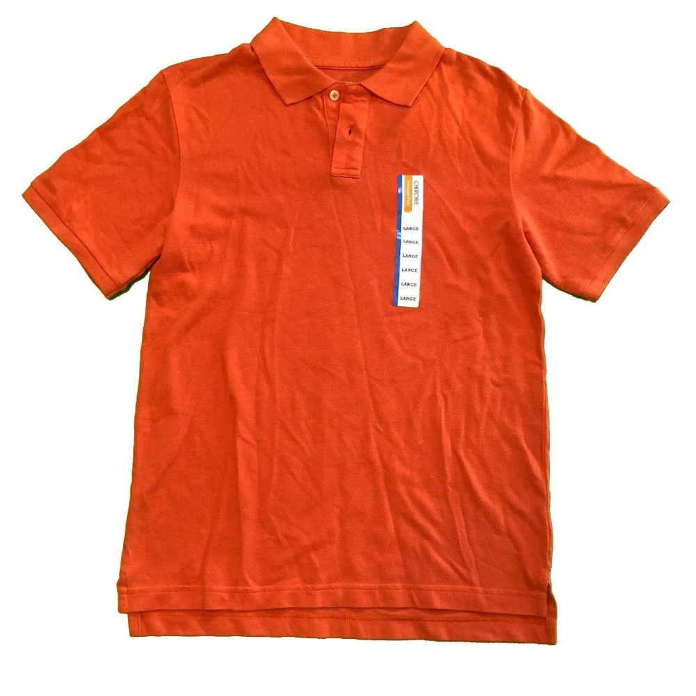 NWT Cherokee Large Polo Shirt Orange Short Sleeve